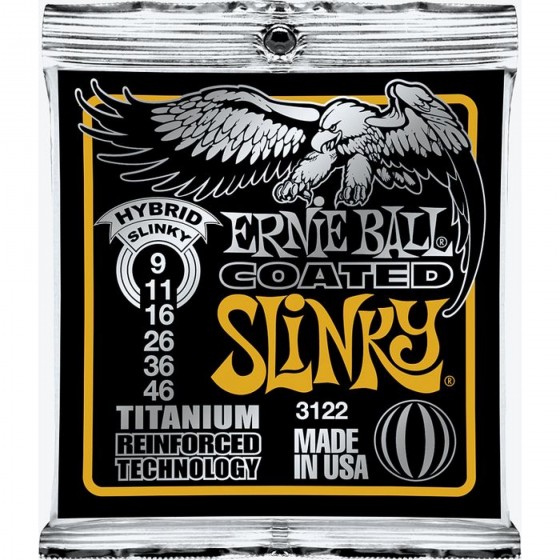 ERNIE BALL Juego EB3122 Slinky Coated Titanium 10-46