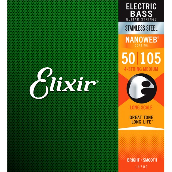 Elixir 14702 Nanoweb Medium 50-105 Acero Bajo