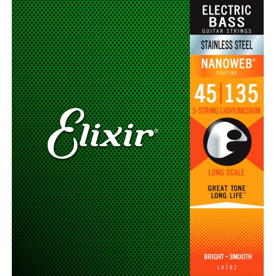 Elixir 14782 Nanoweb light medium 45-135 Acero Bajo