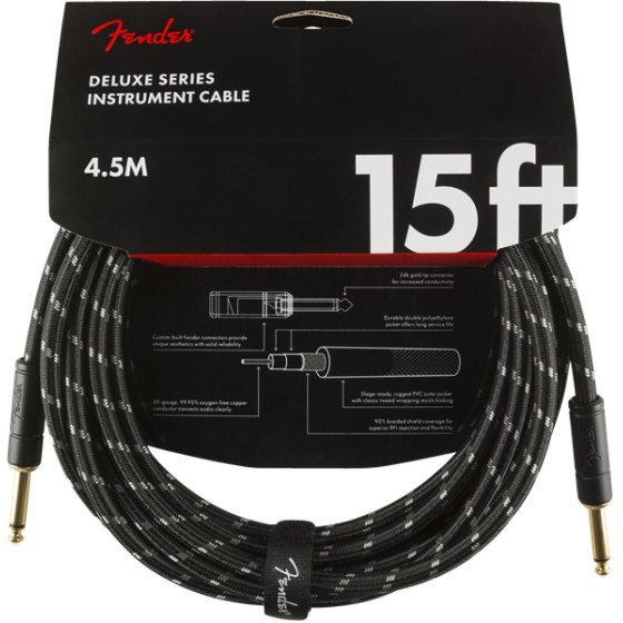 Fender Deluxe Series Cable Instrumento 4.5m Black Tweed