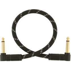 Fender Deluxe Series Cable Instrumento Latiguillo 30cm acodado Black Tweed