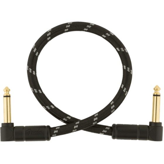 Fender Deluxe Series Cable Instrumento Latiguillo 30cm acodado Black Tweed