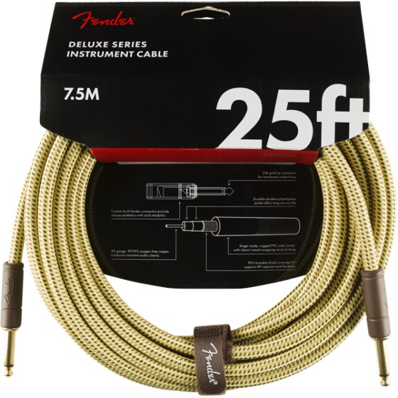 Fender Deluxe Series Cable Instrumento 7.5m Tweed