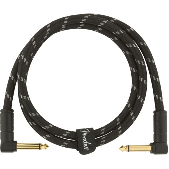 Fender Deluxe Series Cable Instrumento Latiguillo 90cm acodado Black Tweed