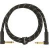 Fender Deluxe Series Cable Instrumento Latiguillo 90cm acodado Black Tweed
