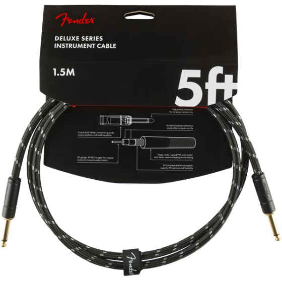 Fender Deluxe Series Cable Instrumento 1,5m Black Tweed