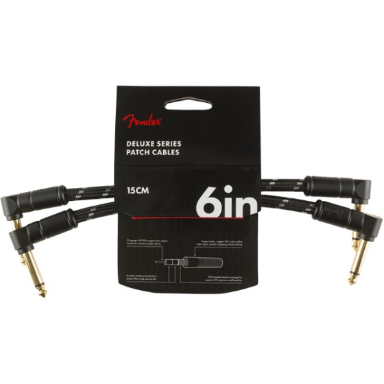 Fender Deluxe Series Cable Instrumento Pack 2 Latiguillos acodados 1,8m Black Tweed