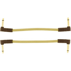 Fender Deluxe Series Cable Instrumento Pack 2 Latiguillos acodados 15cm Tweed