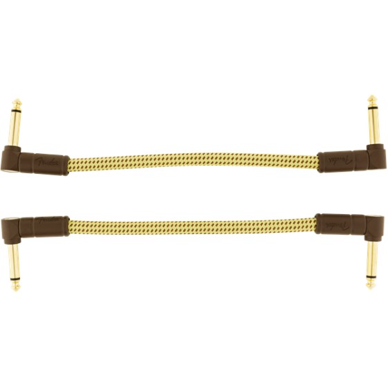 Fender Deluxe Series Cable Instrumento Pack 2 Latiguillos acodados 15cm Tweed
