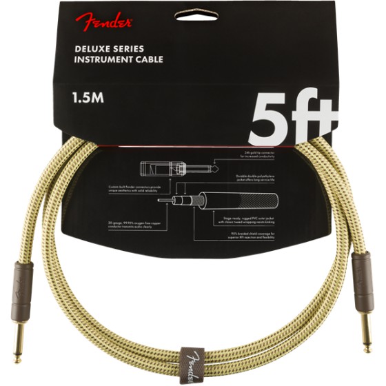 Fender Deluxe Series Cable Instrumento 1,5m Tweed