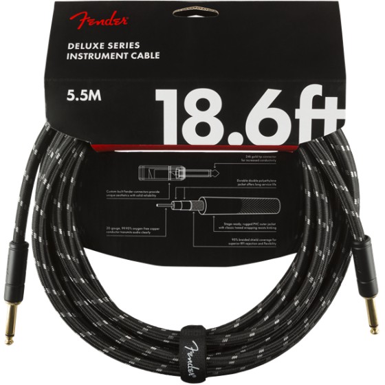 Fender Deluxe Series Cable Instrumento 5,5m Black Tweed