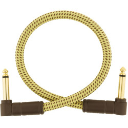 Fender Deluxe Series Cable Instrumento Latiguillo 30cm acodado Tweed
