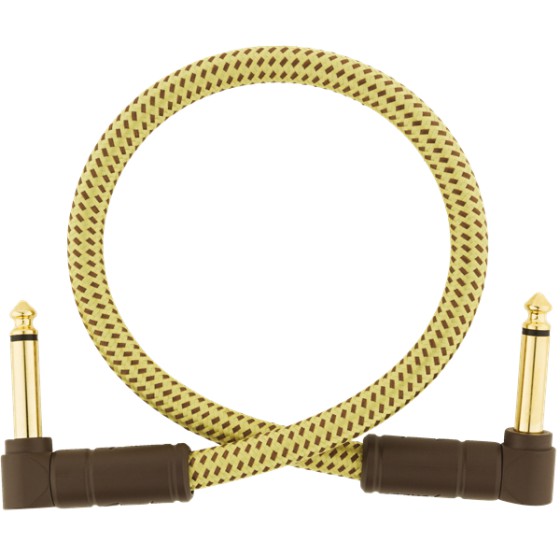 Fender Deluxe Series Cable Instrumento Latiguillo 30cm acodado Tweed