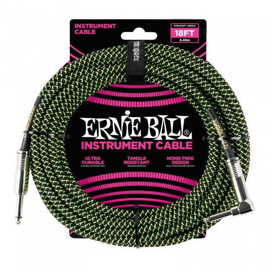 Ernie Ball Trenzado 5 m Negro/Verde