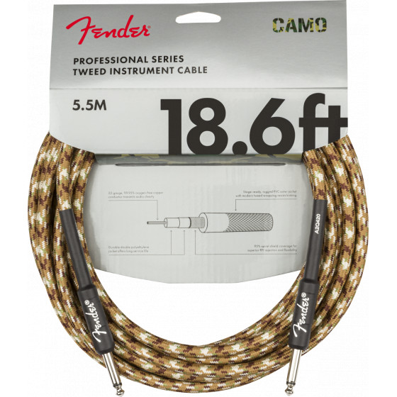 Fender Cable Professional Straight/Straight 5m Desert Camo