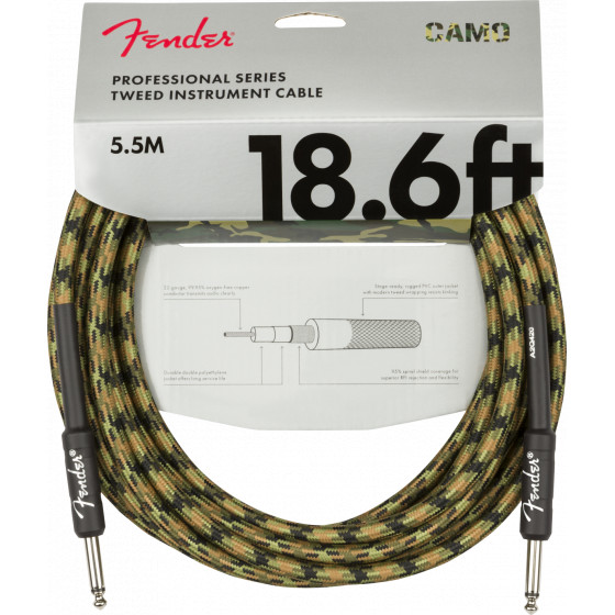 Fender Cable Professional Straight/Straight 5m Woodland Camo