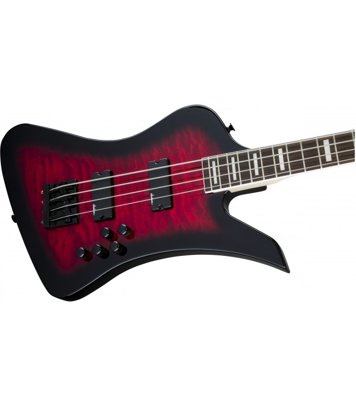 Jackson JS3Q Bird Bass IV Transparent Red Burst