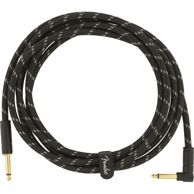 Fender Deluxe Series 3m Curved Instrument Cable - Black Tweed