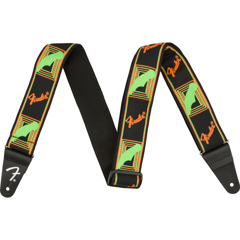 Fender Strap Neon Monogrammed Green/Orange