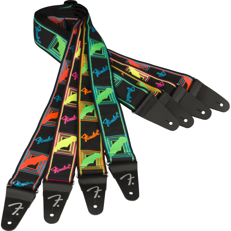 Fender Strap Neon Monogrammed Green/Orange