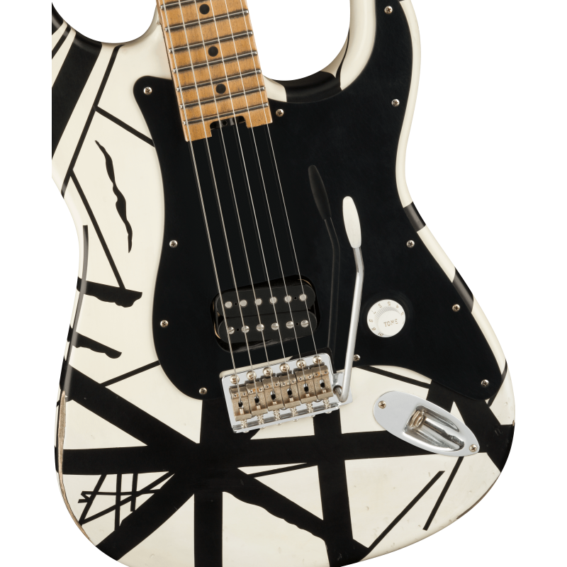 EVH Striped 78 Eruption White with Black Stripes Relic