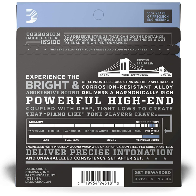 Daddario EPS230 Pro Steel 55-110