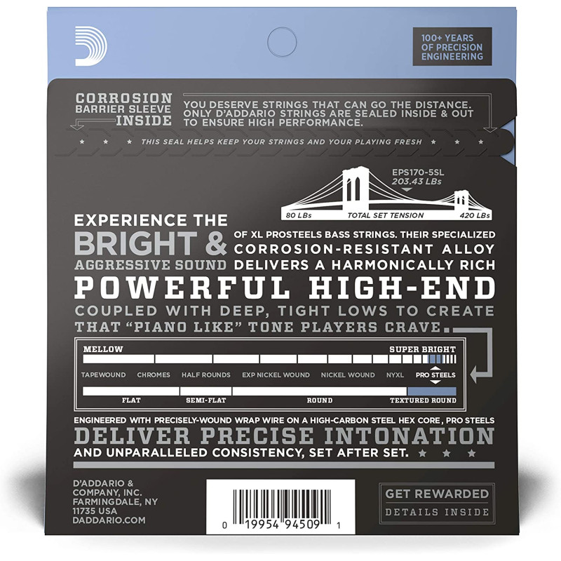 Daddario EPS170-5SL Pro Steel 45-130