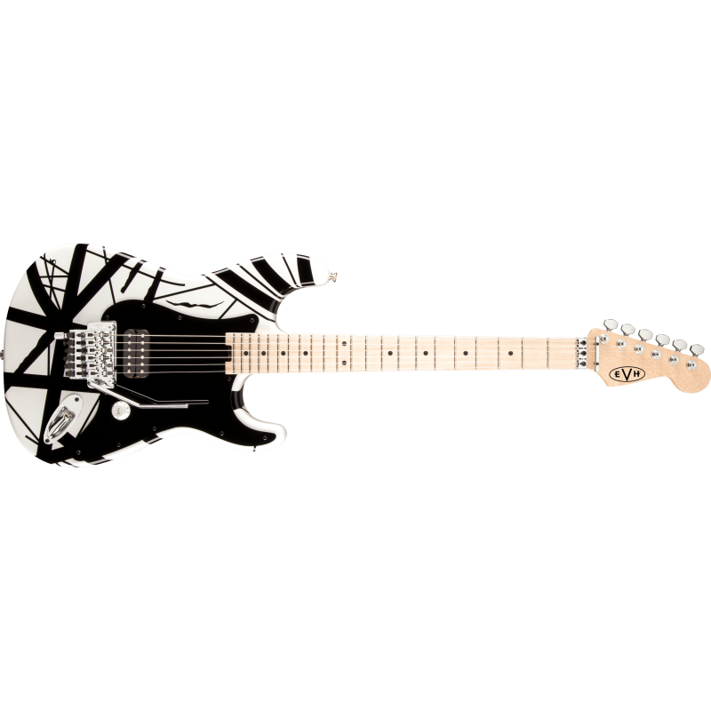 EVH Striped Series White with Black Stripes Eddie Van Halen