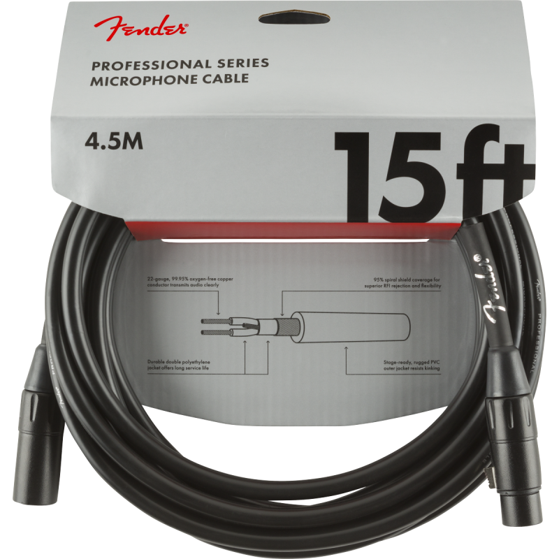 Fender Professional Series Cable Microphone 4,5m Black