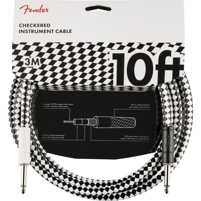 Fender Professional Series Cable Instrumento 3m Checkerboard