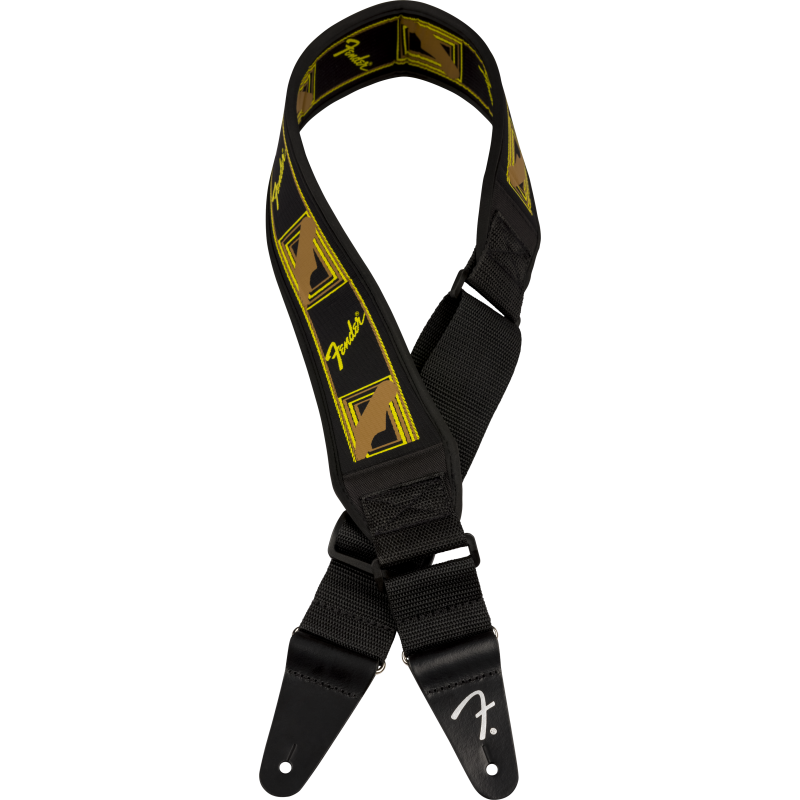 Fender Strap Swell Neoprene Strap, Blk/Ylw/Brn