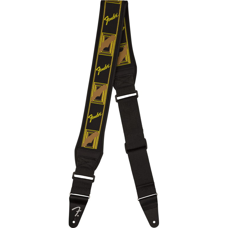 Fender Strap Swell Neoprene Strap, Blk/Ylw/Brn