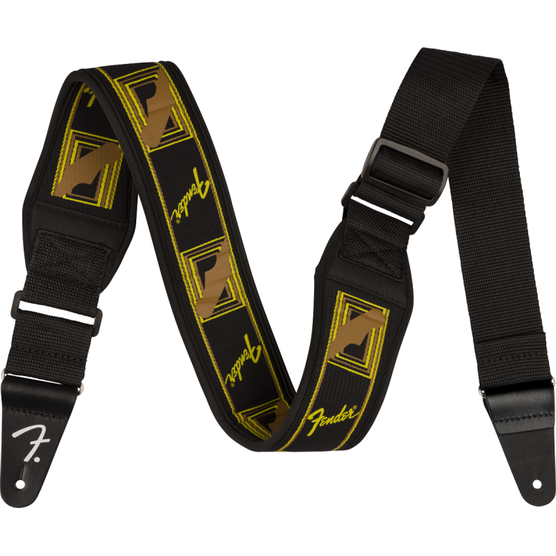 Fender Strap Swell Neoprene Strap, Blk/Ylw/Brn