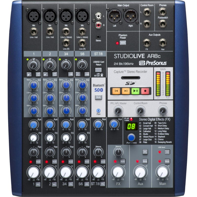 PreSonus StudioLive AR8c Analog Mixer Blue