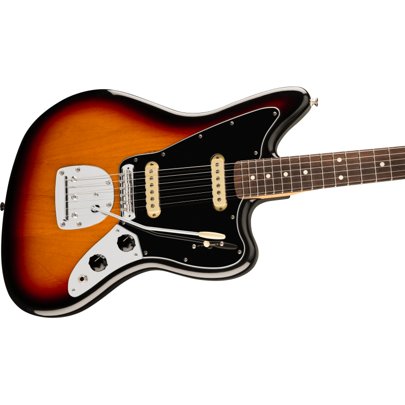 The Fender Player II Jaguar RW in 3 Color Sunburst.