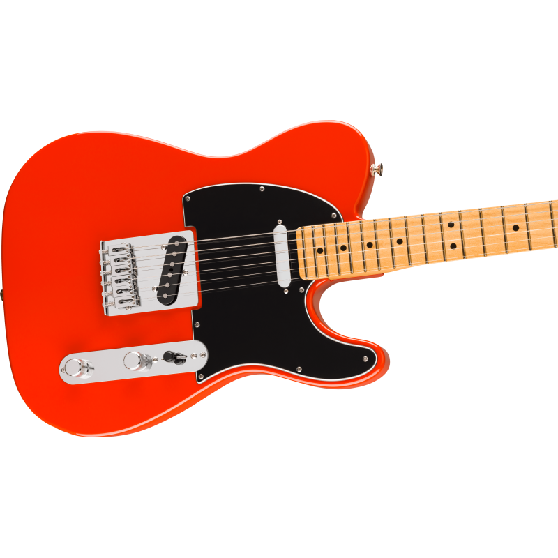 The Fender Player II Telecaster MN in Coral Red combines classic Telecaster design with modern features. With an alder body, map