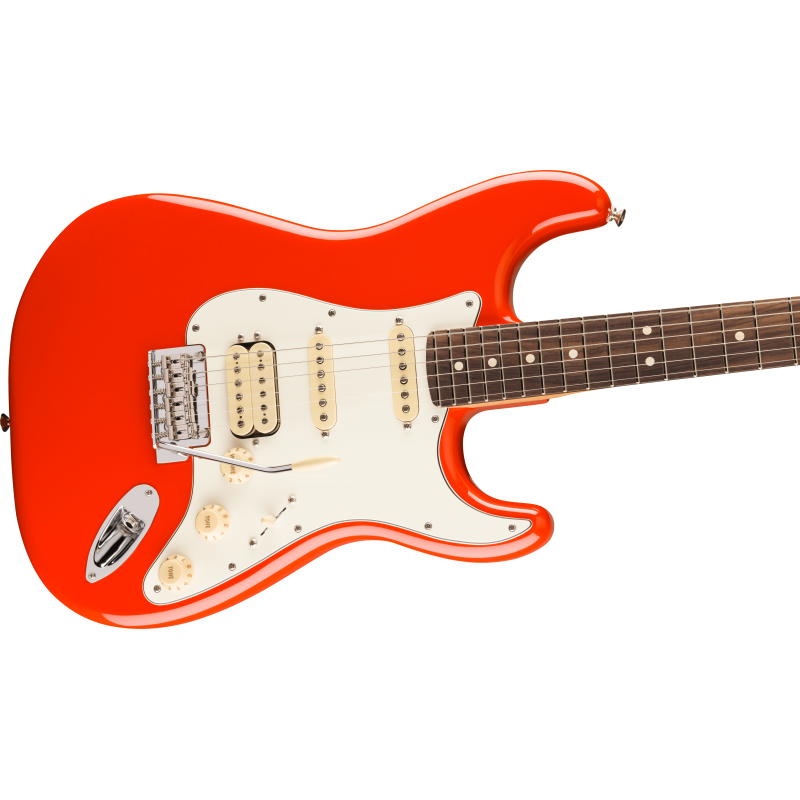 The Fender Player II Stratocaster HSS RW in Coral Red.