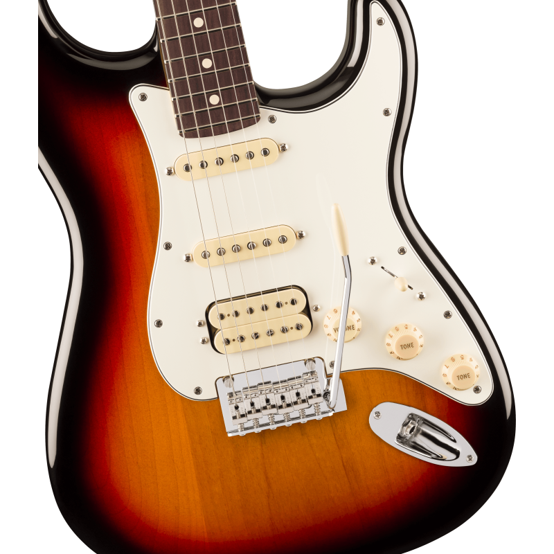 The Fender Player II Stratocaster HSS RW in 3 Color Sunburst.