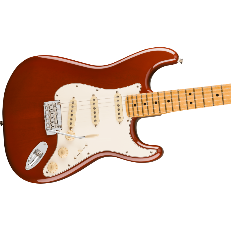 The Fender Player II Stratocaster MN in Transparent Mocha Burst.