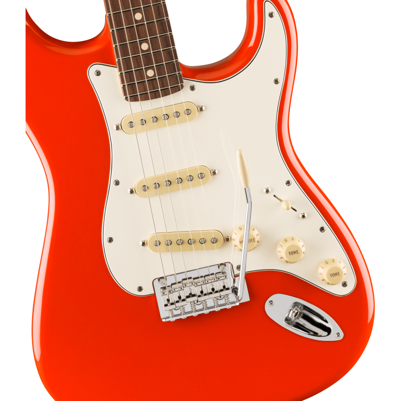 The Fender Player II Stratocaster RW in Coral Red.