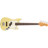 The Fender Player II Mustang Bass RW in Hialeah Yellow is a vibrant and stylish electric bass guitar.