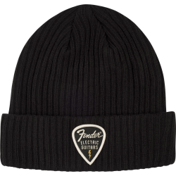 Fender Pick Patch Ribbed Beanie Black