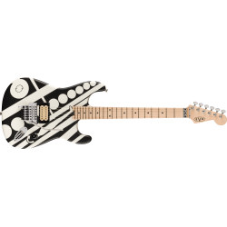 EVH Striped Series White with Black Circle Satin