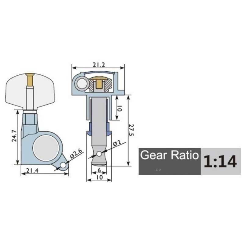 Gewa Clavijero Nacar 3+3 Cromado