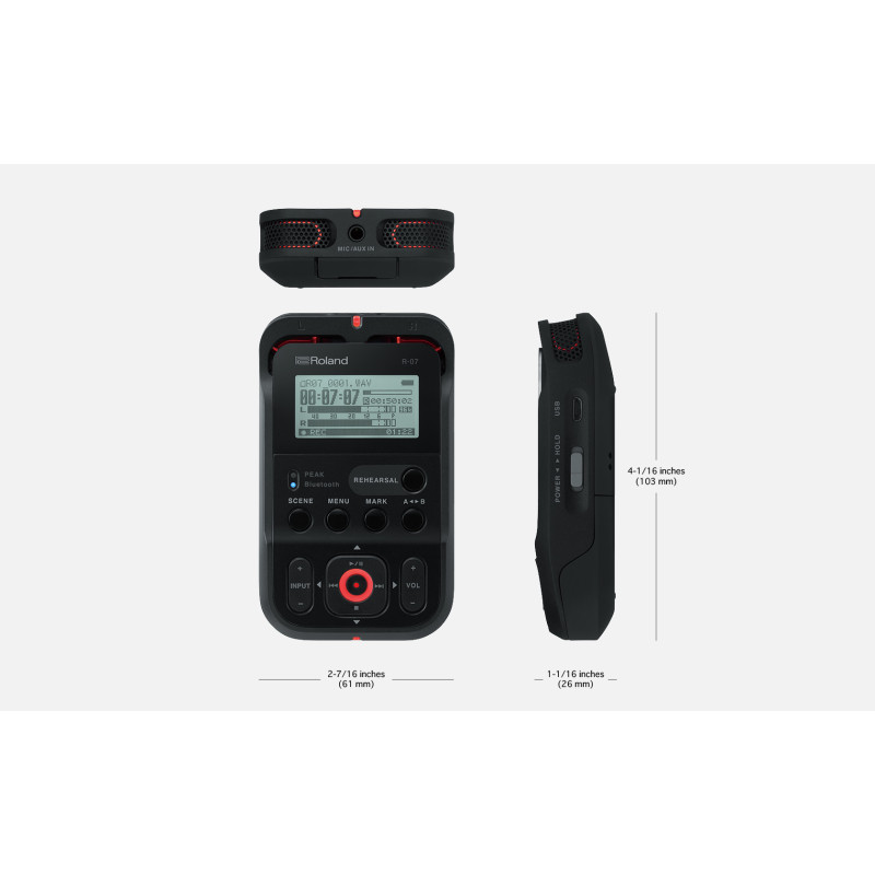 Roland R-07 Black Portable Recorder