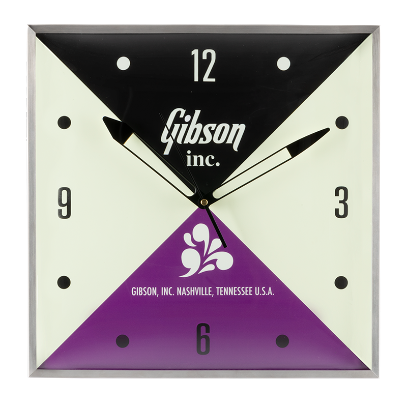 Gibson Vintage Lighted Wall Clock Gibson Inc. Sign