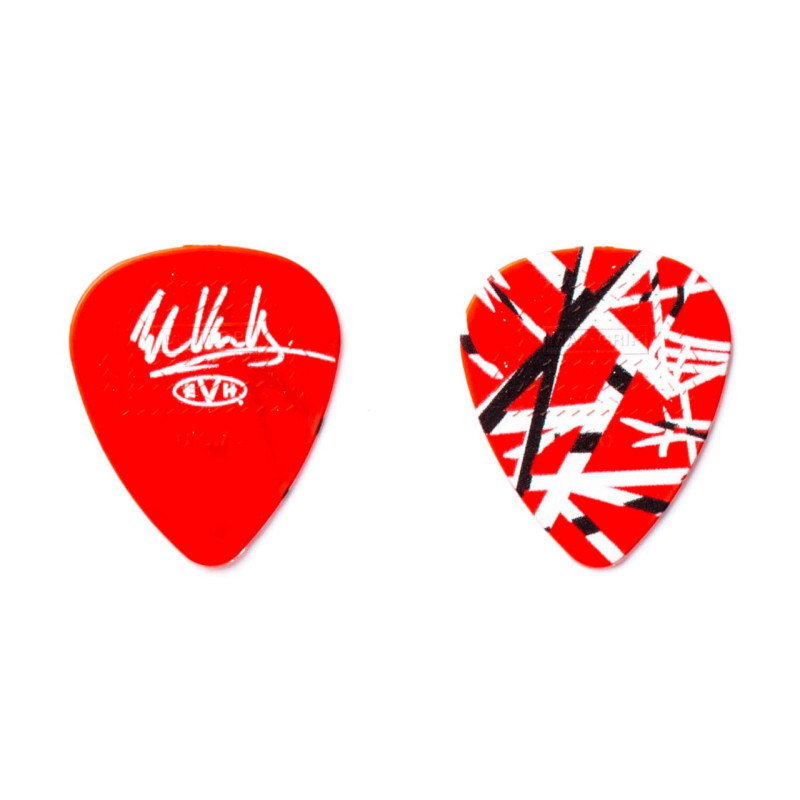 Dunlop 6-Pick Box EVH Red/White/Black Stripes