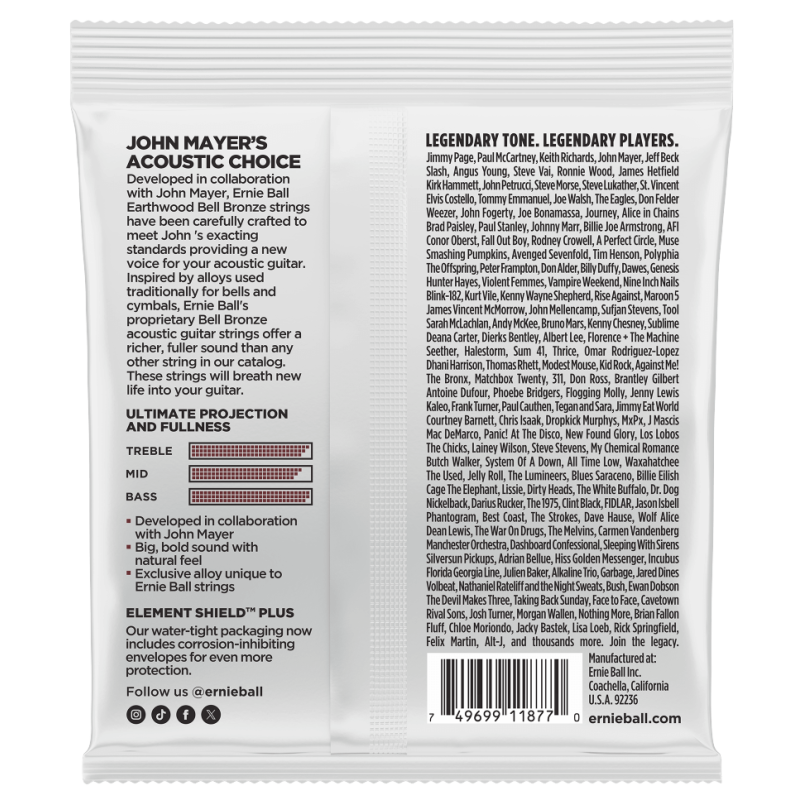 Ernie Ball EB2346 12-54 Earthwood Bell Bronze John Mayer Signature