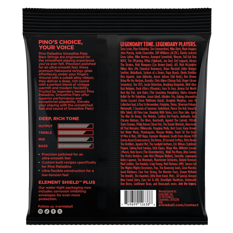 Ernie Ball EB2749 Smoothie Flats 43-108 Pino Palladino Signature