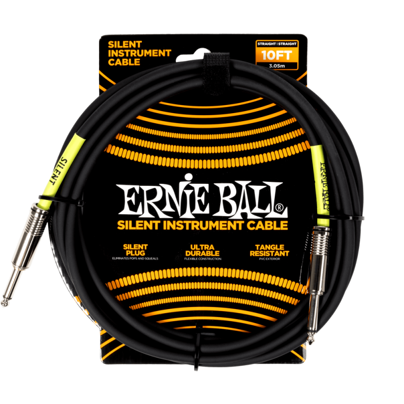 Ernie Ball EB6472 Silent Cable Jack to Jack 3m Black